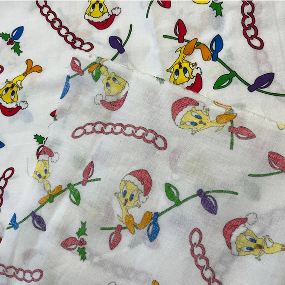 Vintage 1990's Tweety Bird Christmas Lights Fabric - Picture 3 of 3